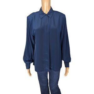 Sophisticates by Pendleton Vintage Blue Button Down Blouse 12
